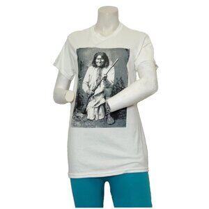 Cream Native American Indian Homeland Security Short Sleeve Shirt – 100% Cotton